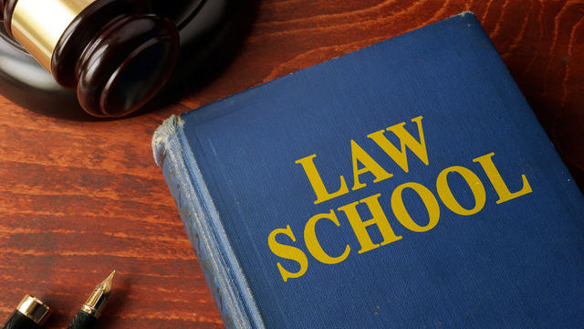 Law school book on desk