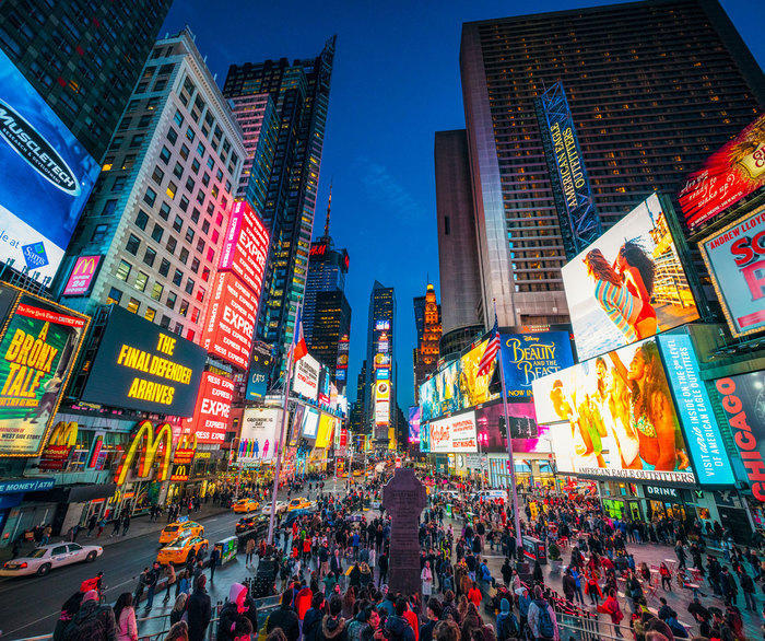 Advertisements in Times Square New York