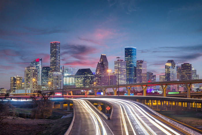 Houston skyline at night