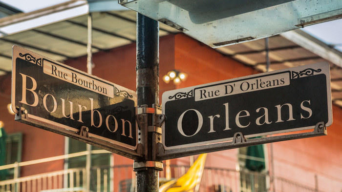 Street sign in New Orleans, Bourbon & Orleans