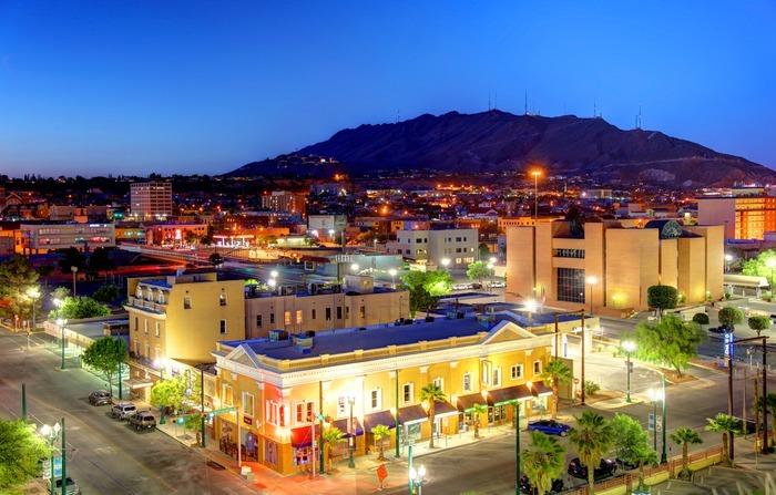 Downtown El Paso in the evening