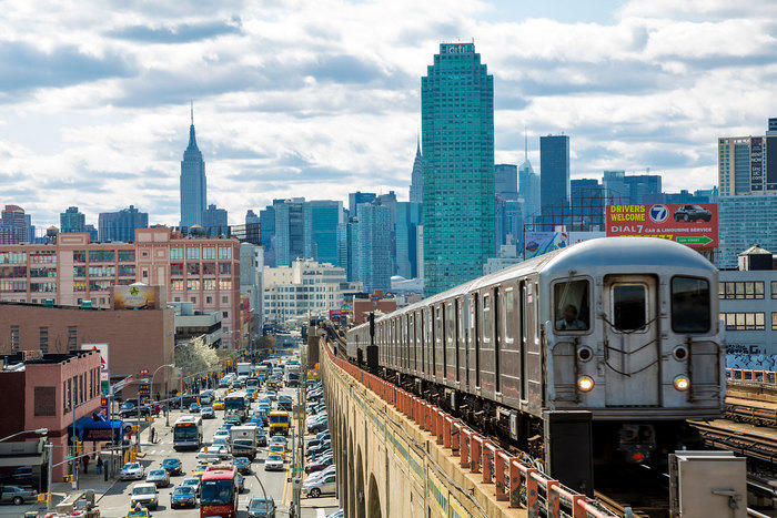 Elevated train in Queens, New York