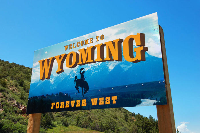 Welcome to Wyoming highway sign