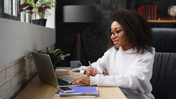 Student taking practice LSAT