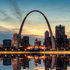 Evening view of the St Louis Arch